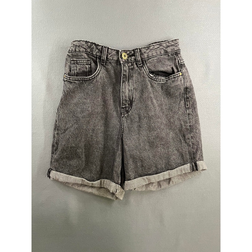Denim 1982 Acid Wash Jean Shorts Vintage Grunge Streetwear Black Cotton Size 26‎